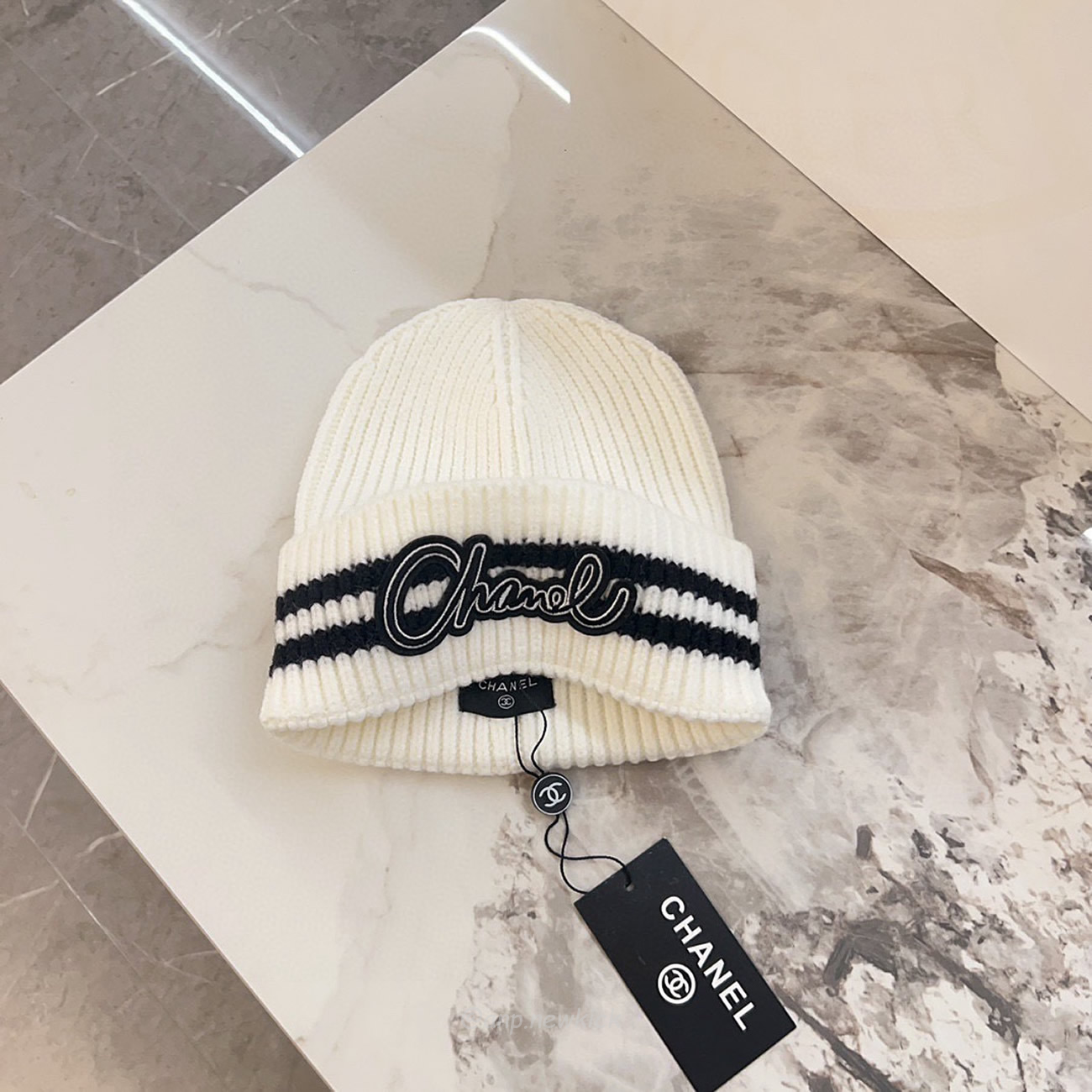 Chanel Knitted Cold Hat White Black Gray Brown (3) - newkick.vip